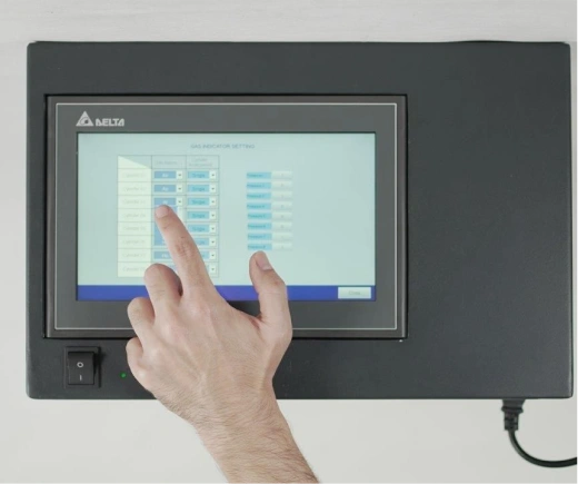 Gas alarm control unit for cylinder pressure and leak monitoring