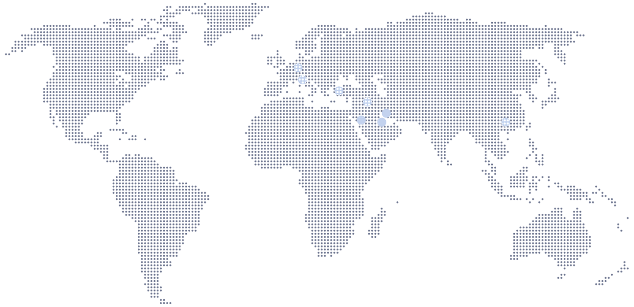 Map of Albatec project and partner locations in Europe and the Middle East