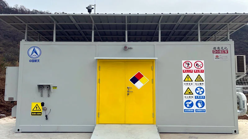 Walk-in container for centralized storage of hazardous chemicals