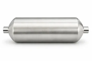 Double-ended stainless steel cylinder for gas sampling