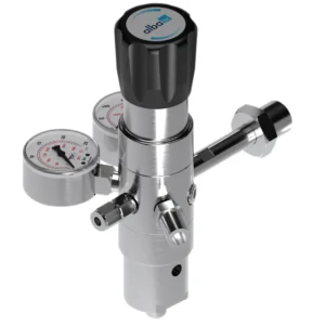 Dual-stage cylinder pressure regulator for high-purity specialty gases