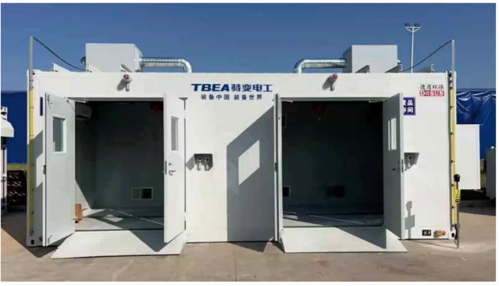 Containerized energy storage system with separate equipment compartments