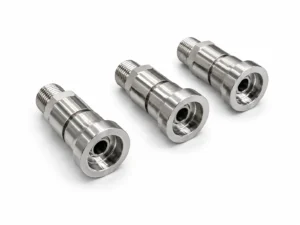 Set of three stainless steel female quick couplings