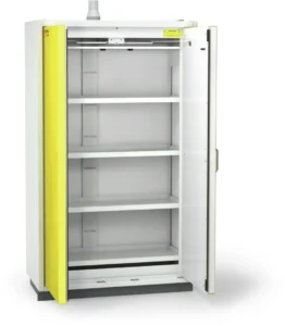 Open EN 14470-1 flammable material cabinet with shelves
