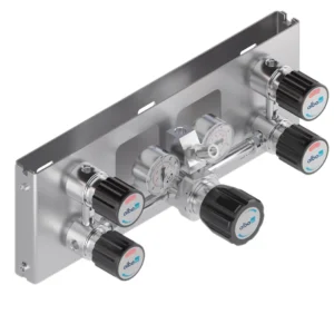 Manual changeover panel for dual-cylinder specialty gas supply