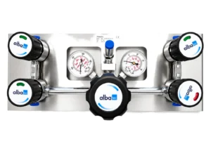 Manual changeover panel for dual-cylinder specialty gas supply