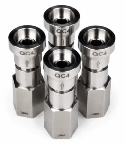 Group of stainless steel quick couplings for sampling equipment