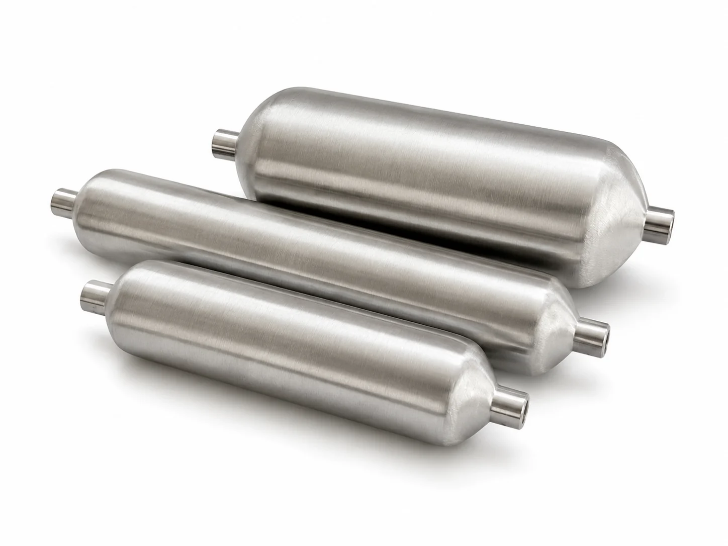 Range of stainless steel sampling cylinders in multiple sizes