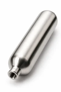 Stainless steel gas sampling cylinder with threaded connections