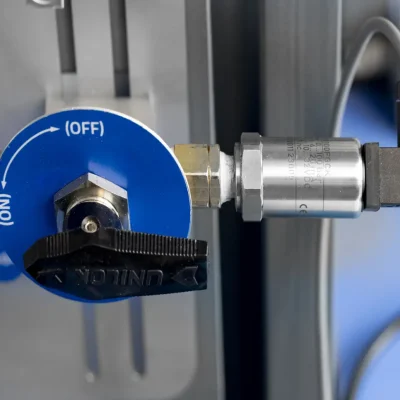 Sampling-system valve and connector assembly on a stainless-steel panel